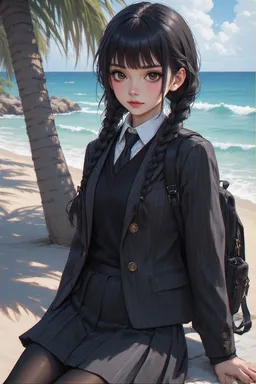 the NSFW AI character Wednesday Island Castaway's avatar
